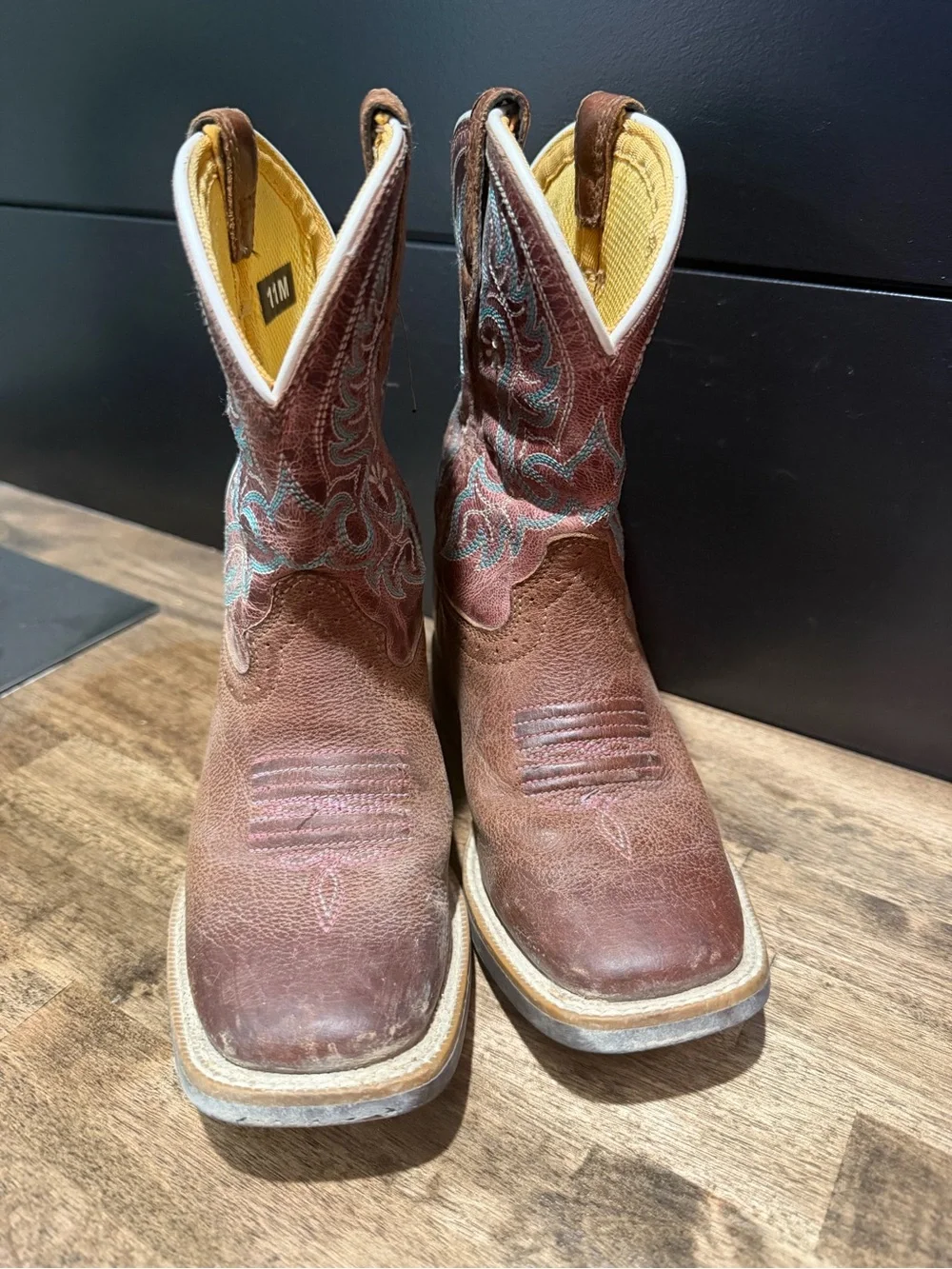 Durango Brown Leather Kids Western Boots